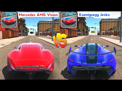 Ultimate Car Driving Simulator 2022 - Mercedes AMG Vision vs Koenigsegg Jesko. Who Will Win?