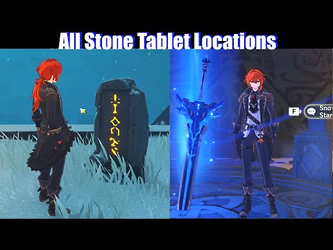 Genshin Impact - All Stone Tablet Locations (Snow-Tombed Starsilver Greatsword)