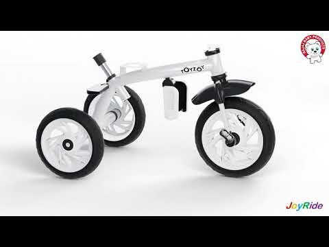 JoyRide in Reversible Tricycle for Kids Toddler with Parent Handle Push  Along Pedal Trike Removable Canopy Safety Belt Storage Pouch Footrest for 