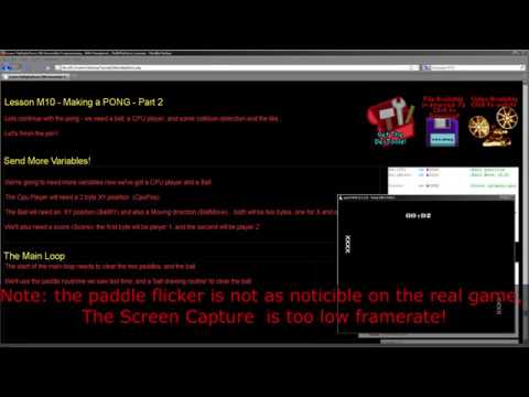 Making a PONG - Part 2 - Learn Z80 Assembly Lesson M10