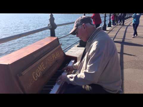 Piano For A Day - Amazing gentleman playing 'Mess Around' by Ray Charles by Torquay Harbour