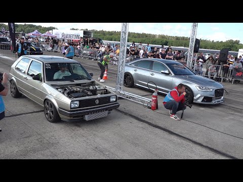 700HP VW Golf 2 Turbo vs 700HP Audi RS6 Sedan Street Performance
