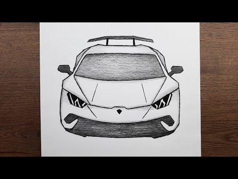 Adım adım araba resmi nasıl çizilir - Lamborghini Huracan çizimi nasıl yapılır