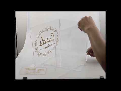 acrylic wedding card box with lock money case for