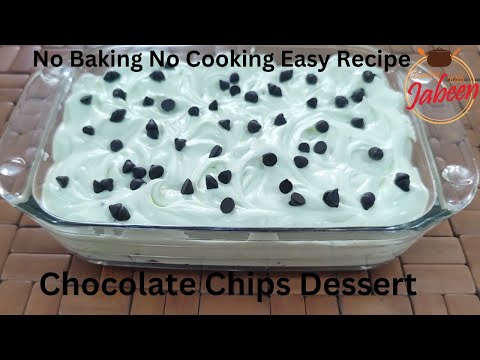 Chocolate Chips Dessert Recipe by cooking with jabeen | No Baking No Cooking Easy Sweet dish Recipe
