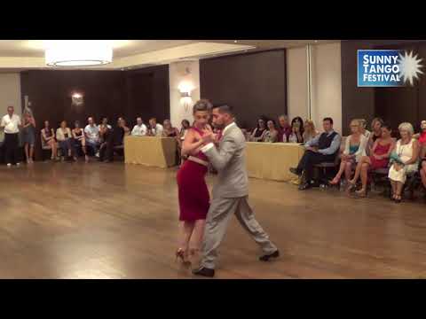  Stefania Colina  and  Juan Martin Carrara  are  dancing  to  the  milonga  "  Reliquias Porteñas  "  by  Francisco Canaro  at  Sunny Tango Festival  in  2018