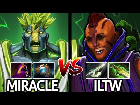 MIRACLE Earth Spirit Support VS ILTW Anti Mage Funny Build Dota 2