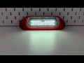 LED svetlo nástenné / cúvacie - biele 57W / 10-30V / R10, R148 / červený kryt (236x80x37mm) - Video Youtube