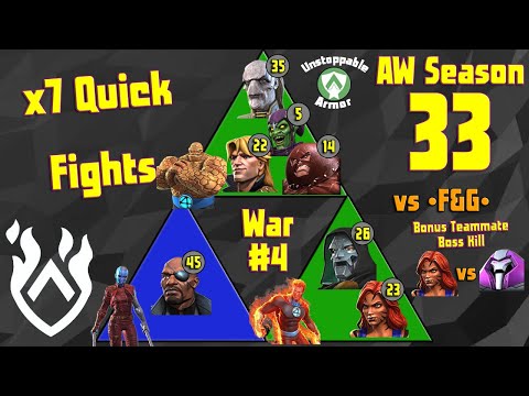 Alliance War Season 33 War #4 vs •F&G• - 7 Quick and Clean Fights