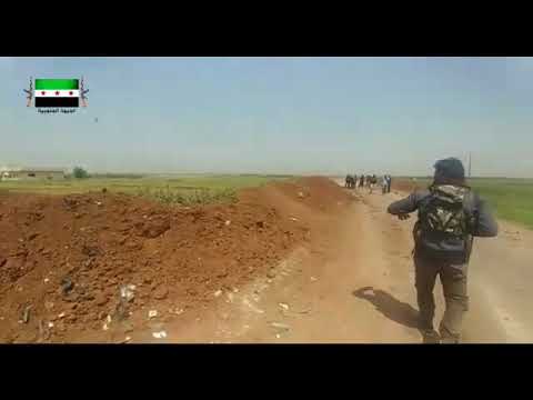 استهداف عناصر تنظيم داعش من قبل فرقة أسود السنة برشاش 23 على جبهة مساكن جلين في ريف درعا