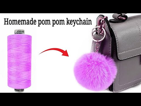 DIY Homemade pom pom keychain 😍 | how to make pom pom keychain | homemade keychain |pom pom keychain