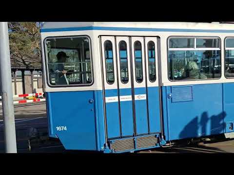 Tram der VBZ Linie 21 Museumslinie Mirage/Beim Bürkliplatz ZH/Kurz Video