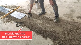 Çimentolu şerbet İle mermer granit döşeme işçiliği! #MarbleFlooring #G