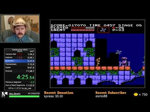 Castlevania NES speedrun in 11:38 by Arcus