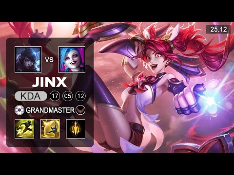 Jinx vs Aphelios ADC - KR Grandmaster - Patch 25.12 Season 15