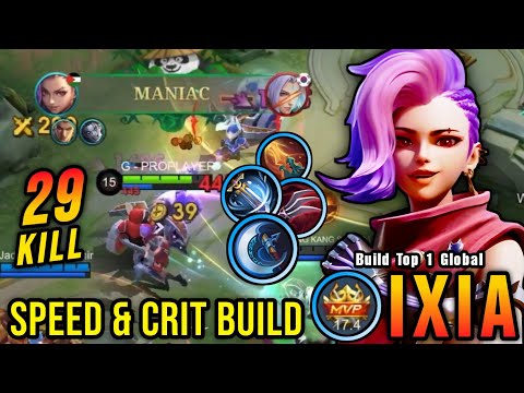 29 Kills!! Attack Speed & Critical Build Ixia Super Deadly Marksman - Build Top 1 Global Ixia ~ MLBB