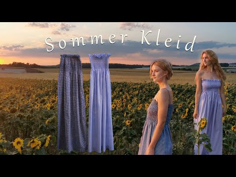 SEWING A SMOKED MAXI DRESS | without a pattern, with shirring and leg slit - suitable for beginners