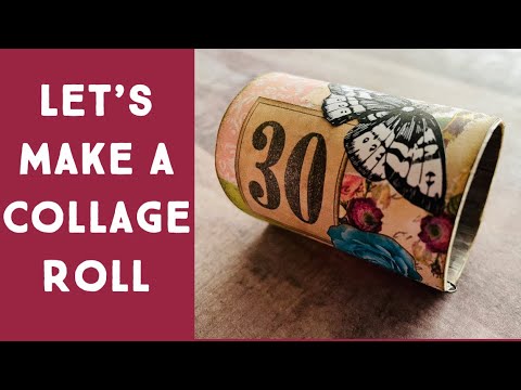 Collage Roll • Save your TP rolls! • #collage #collageroll #recycle #papercollage #relaxcutglue #art