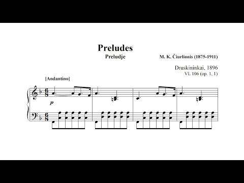 M. K. Čiurlionis – Prelude in F major VL 106 (1896) [Score]