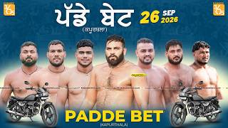 Padda Bet (Kapurthala) Kabaddi Tournament 26 Sep 2026