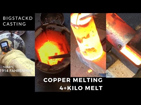 MELTING 4+ KILOS OF COPPER - HUGE CRUCIBLE FAIL - MOLTEN COPPER