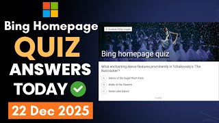 Bing Homepage Quiz Answers Today (22 December 2025)
