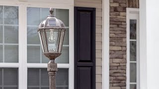 Watch A Video About the Royal Bronze Outdoor Solar Powered LED Post Mount Lamp