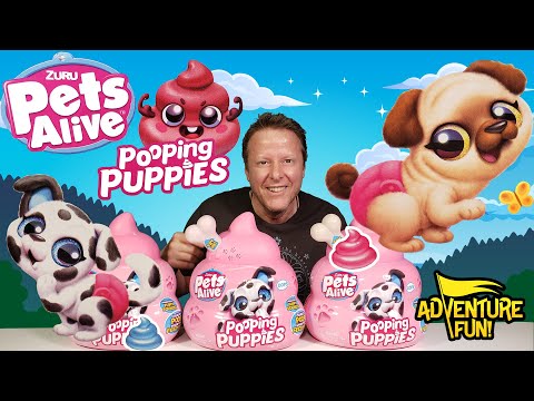 3 Zuru Pets Alive Pooping Puppies Adventure Fun Toy review!