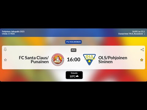 P12 kolmonen FC Santa Claus/Punainen - OLS/Pohjoinen Sininen