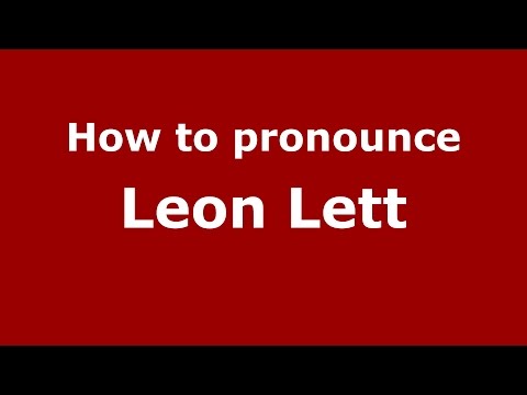 How to pronounce Leon Lett (American English/US)  - PronounceNames.com