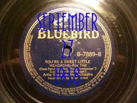 78rpm: You're A Sweet Little Headache - Artie Shaw and his Orchestra, 1938 - Bluebird 7889