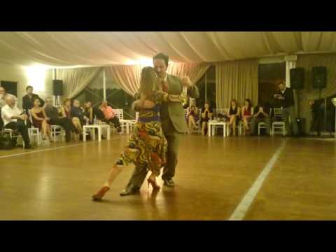  Nancy Louzan  and  Damian Ignacio Eselevsky Esell  are  dancing  to  "  Arrabal  "  by  Osvaldo Pugliese