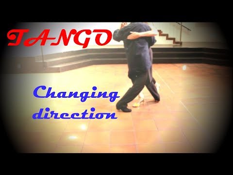 Tango technique. Simple change of direction taking an axis. Example.