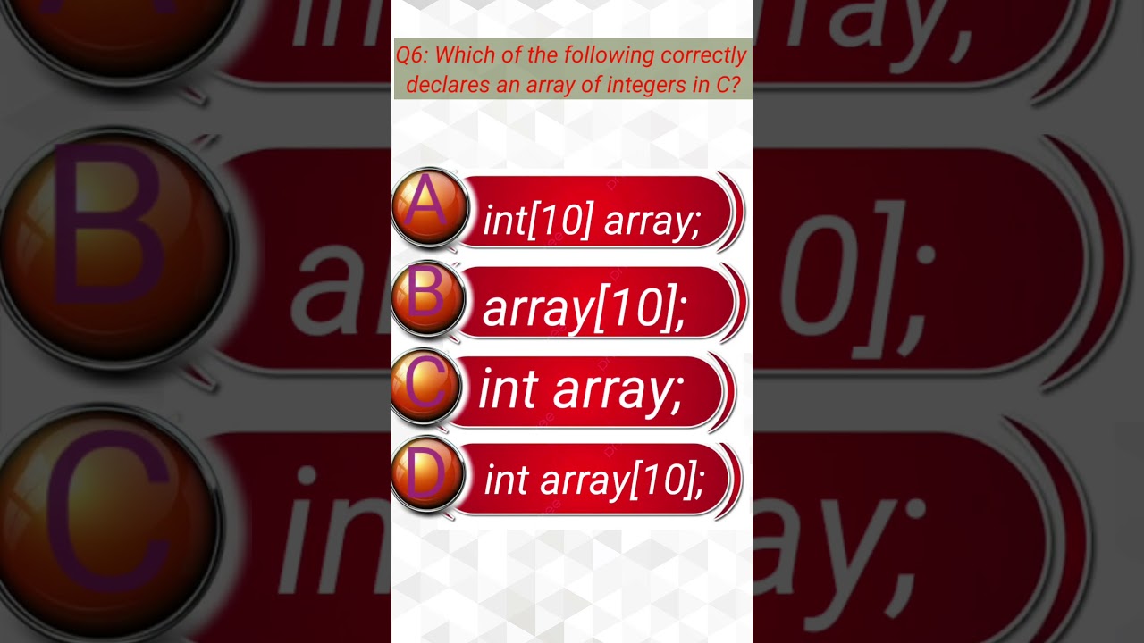 #Q6 C Programming Quiz: Essential Multiple-Choice Questions for Beginners | Test Your Knowledge!