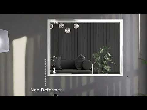 Brushed Nickel Bathroom Mirror – Modern 30x40 Rectangular Bathroom Vanity Mirror Sleek Design