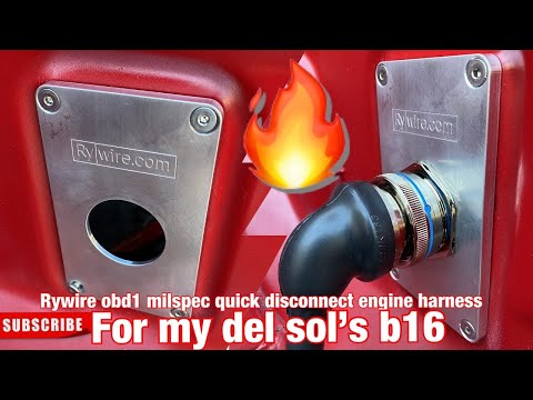 Vlog #8 my RYWIRE tucked Mil-Spec harness with quick disconnect plug for my eg2 Honda Del Sol b16a3