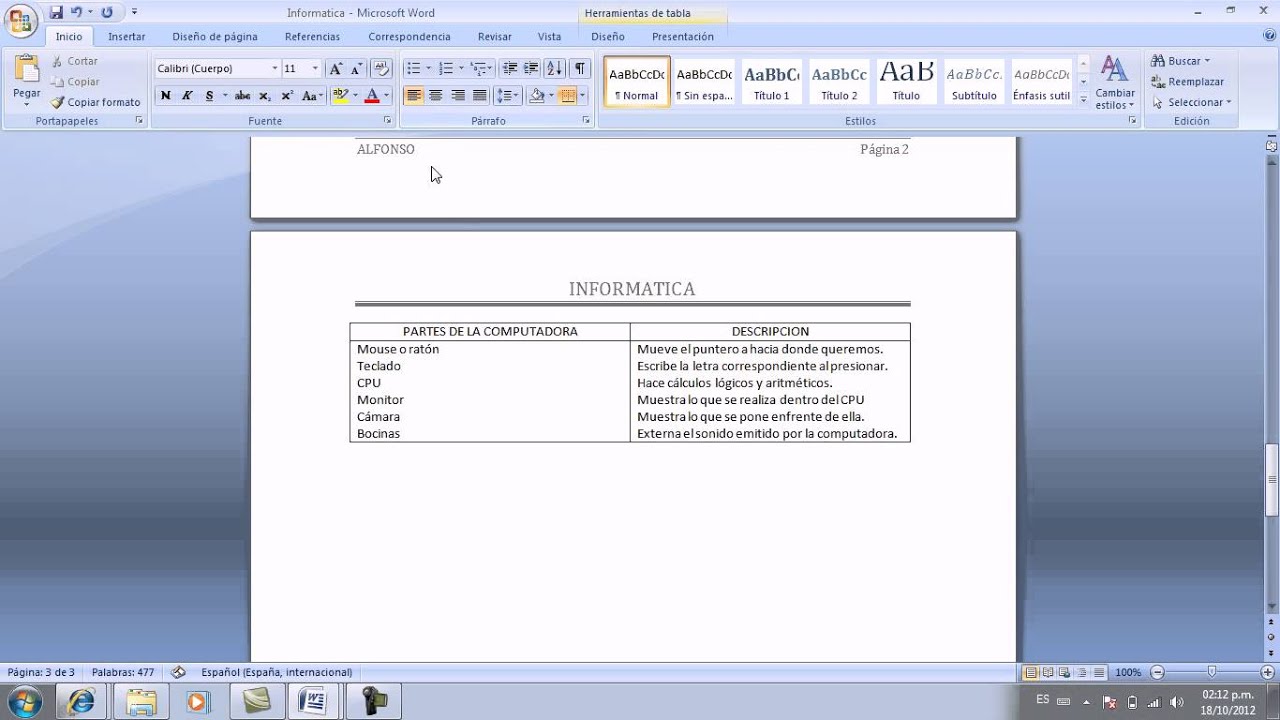 Insertar Listas Numeradas y con viñetas en Word 2007