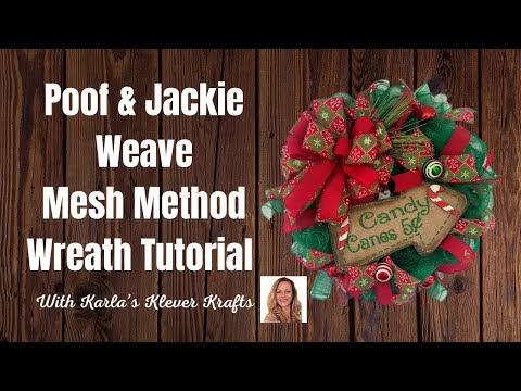 How to Make a Poof & Jackie Weave Mesh Christmas Wreath DIY Tutorial