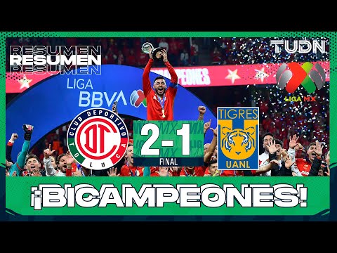 Resumen y goles - Toluca 2-1 Tigres | Liga MX - Final Vuelta Apertura 2025 | TUDN