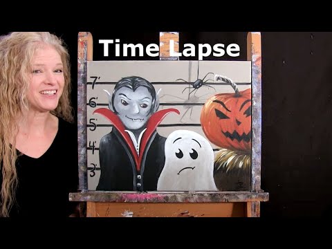 Jak rysować i malować „ZWYKŁYCH PODEJRZANYCH” na Halloween – MALOWANIE W UPŁYWIE CZASU – Prosty i...