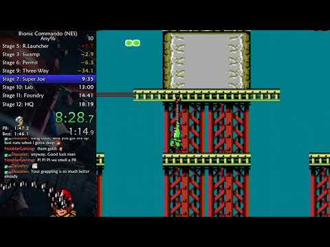 Bionic Commando any% speedrun in 16:46