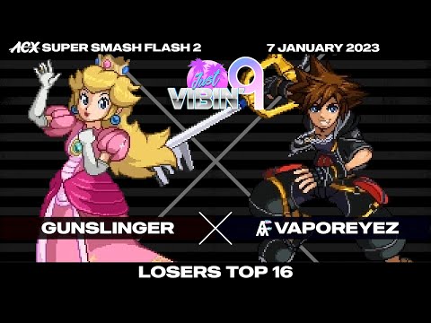 gunslinger (Peach) vs VaporeyeZ (Sora) - Losers Top 16 - Just Vibin' 9