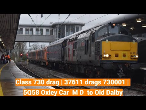 Class 730 drag | 37611 drags 730001 | 5Q58 Oxley Car  M D  to Old Dalby
