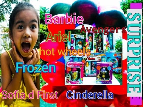 Biggest Barbie Frozen Hot Wheels Sofia Avengers Cinderella Ariel Giant Balloon Surprise Video