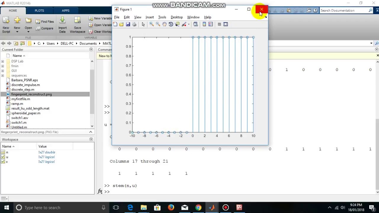 1.3 Basic Discrete Time Sequences on MATLAB