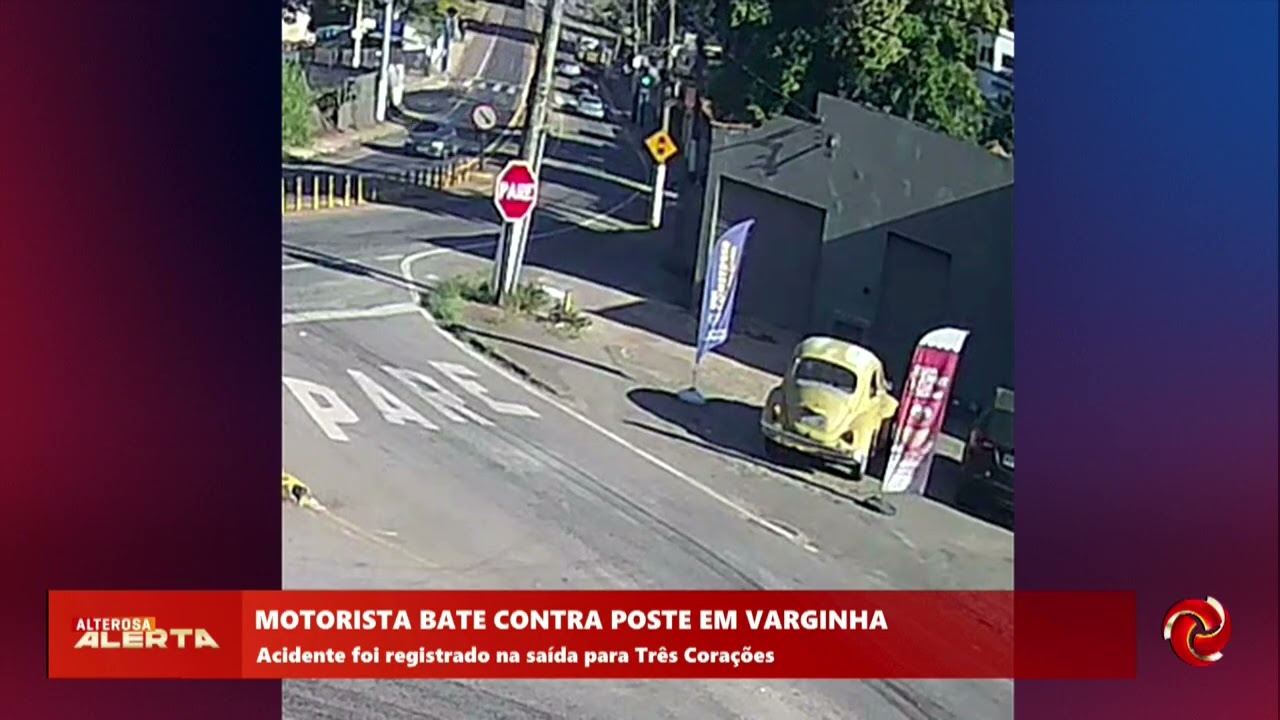 Flagrante: caminhão derruba poste na saída de Varginha