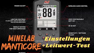 ⚠️ Minelab Manticore Deutsch ⚠️ Einstellungen und Leitwert-Test einfach erklärt 