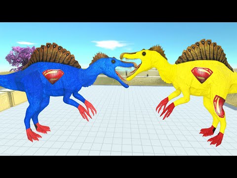YELLOW SUPERMAN SPINOSAURUS - Death Run - 🦖 Animal Revolt Battle Simulator 🦕