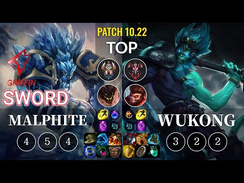 GRF Sword Malphite vs Wukong Top - KR Patch 10.22