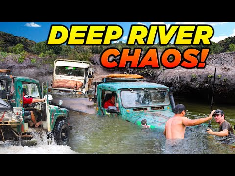 50yo 4WDS vs. CAPE YORK! River crossings SO DEEP the seats go under!